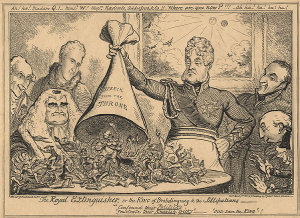 George Cruikshank-Royal Extinguisher- King of Brobdingnag Lilliputians 1821